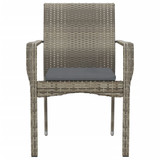 Vrtne stolice s jastucima 2 kom od poliratana sive 319882