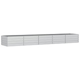 Povišena vrtna gredica 400 x 80 x 45 cm pocinčani čelik srebrna 316899