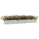 Povišena vrtna gredica 400 x 80 x 45 cm pocinčani čelik srebrna 316899
