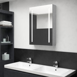 LED kupaonski ormarić s ogledalom boja betona 50 x 13 x 70 cm 326495