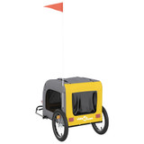 Prikolica za bicikl za pse žuto-siva od tkanine i željeza 93833