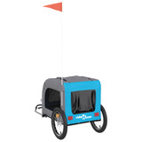 Prikolica za bicikl za pse plavo-siva od tkanine i željeza 93834