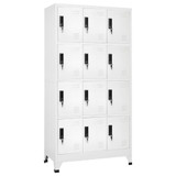 Ormarić s ključem bijeli 90 x 45 x 180 cm čelični 339812