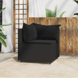 Kutna vrtna sofa od poliratana s jastucima crna 319777 Kutna vrtna sofa od poliratana s jastucima crna 319777