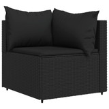Kutna vrtna sofa od poliratana s jastucima crna 319777 Kutna vrtna sofa od poliratana s jastucima crna 319777