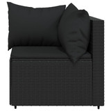 Kutna vrtna sofa od poliratana s jastucima crna 319777 Kutna vrtna sofa od poliratana s jastucima crna 319777