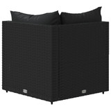 Kutna vrtna sofa od poliratana s jastucima crna 319777 Kutna vrtna sofa od poliratana s jastucima crna 319777