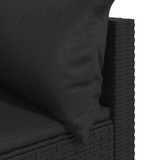 Kutna vrtna sofa od poliratana s jastucima crna 319777 Kutna vrtna sofa od poliratana s jastucima crna 319777