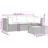 4-dijelna vrtna garnitura od poliratana s jastucima crna 319783