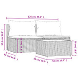 3-dijelna vrtna garnitura od poliratana s jastucima smeđa 319835
