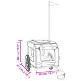 Prikolica za bicikl za pse crveno-siva od tkanine i željeza 93831