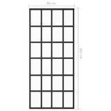 Klizna vrata od stakla ESG i aluminija 90 x 205 cm crna 151021