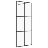 Pregrada za tuširanje s prozirnim staklom ESG 80 x 195 cm crna 151023