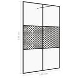Pregrada za tuširanje s prozirnim staklom ESG 140 x 195 cm crna 151032