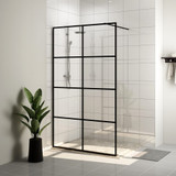 Pregrada za tuširanje s prozirnim staklom ESG 140 x 195 cm crna 151037
