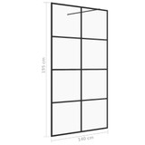 Pregrada za tuširanje s prozirnim staklom ESG 140 x 195 cm crna 151037