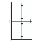 Sklopiva pregrada za tuširanje prozirna ESG staklo 110 x 190 cm 151184