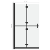 Sklopiva pregrada za tuširanje matirano ESG staklo 90 x 190 cm 151194