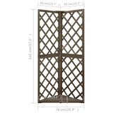 Kutna rešetka siva 50 x 50 x 145 cm od masivne jelovine 316408