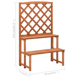 Stalak za biljke s rešetkom 70 x 42 x 115 cm masivna jelovina 316413