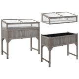 Povišena gredica sa staklenikom 110 x 54 x 120 cm od jelovine 316472