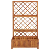 Povišena gredica s rešetkom 85x38x150 cm masivno bagremovo drvo 316542