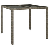 Vrtni stol 90 x 90 x 75 cm od kaljenog stakla i poliratana sivi 316701