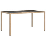 Vrtni stol 150 x 90 x 75 cm od kaljenog stakla i poliratana bež 316710
