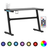 Igraći stol LED u obliku slova Z crni 110 x 60 x 75 cm 325420