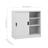 Uredski ormarić s kliznim vratima svjetlosivi 90x40x90 cm čelik 335951