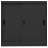 Uredski ormarić s kliznim vratima antracit 90x40x90 cm čelični 335953