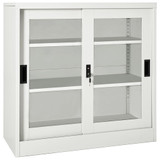 Ormarić s kliznim vratima svjetlosivi 90 x 40 x 90 cm čelični 335955