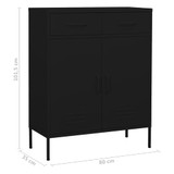 Ormarić za pohranu crni 80 x 35 x 101,5 cm čelični 336160 Ormarić za pohranu crni 80 x 35 x 101,5 cm čelični 336160