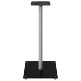 Stalci za zvučnike crno-srebrni 2 kom kaljeno staklo s 1 stupom 51816