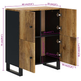 Komoda s 4 vrata 60 x 33 x 75 cm od masivnog drva manga 352920 Komoda s 4 vrata 60 x 33 x 75 cm od masivnog drva manga 352920
