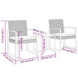 3-dijelni vrtni blagovaonski set s jastucima smeđi od PP ratana 360207