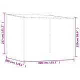 Sjenica bijela 3 x 3 m 180 g/m² od tkanine i čelika 362461