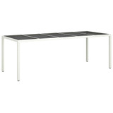 Vrtni stol bijeli 250x100x75 cm od poliratana i kaljenog stakla 362556