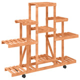 Stalak za cvijeće s kotačima 110x25x101 cm od masivne jelovine 362852