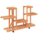 Stalak za cvijeće s kotačima 110x25x78 cm od masivne jelovine 362856