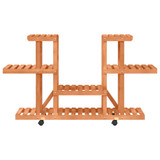 Stalak za cvijeće s kotačima 110x25x78 cm od masivne jelovine 362856