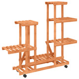 Stalak za cvijeće s kotačima 95x25x101 cm od masivne jelovine 362864