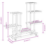 Stalak za cvijeće s kotačima 95x25x101 cm od masivne jelovine 362864