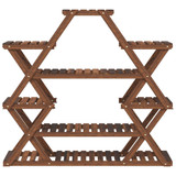 Stalak za cvijeće 110 x 25 x 105 cm od masivne jelovine 362877