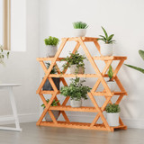 Stalak za cvijeće 110 x 25 x 105 cm od masivne jelovine 362878