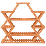 Stalak za cvijeće 110 x 25 x 105 cm od masivne jelovine 362878