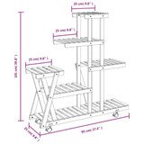 Stalak za cvijeće s kotačima 95x25x101 cm od masivne jelovine 362882