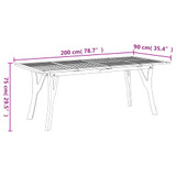 Vrtni stol 200 x 90 x 75 cm od masivnog bagremovog drva 363309