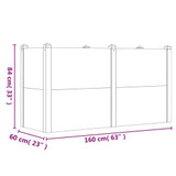 Povišena vrtna gredica 160x60x84 cm od masivnog bagremovog drva 363449