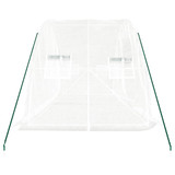 Staklenik s čeličnim okvirom bijeli 10 m² 5 x 2 x 2,3 m 364087 Staklenik s čeličnim okvirom bijeli 10 m² 5 x 2 x 2,3 m 364087